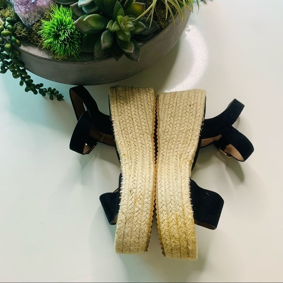 Coco Perla Paris platform open toe rope weave shoe black sz 7 women’s - Picture 8 of 10